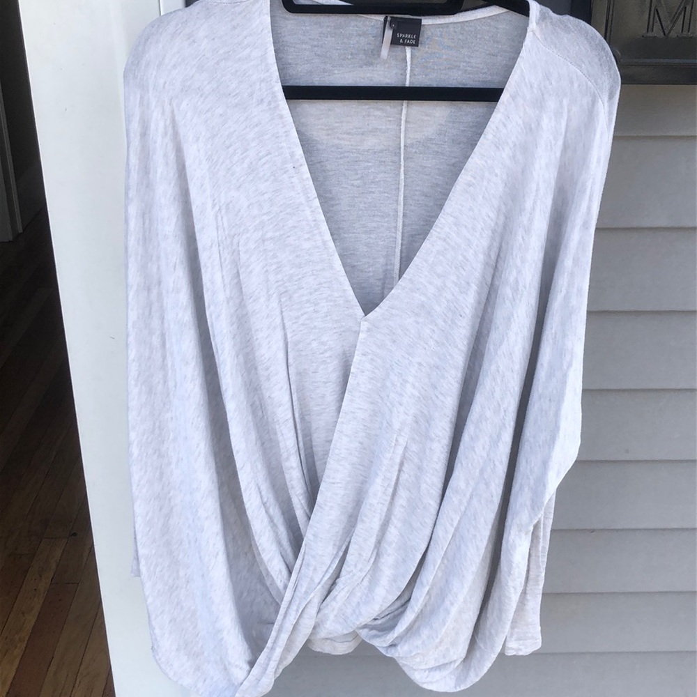 Grey draped top